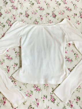 Brandy Melville white long sleeve off the shoulder top